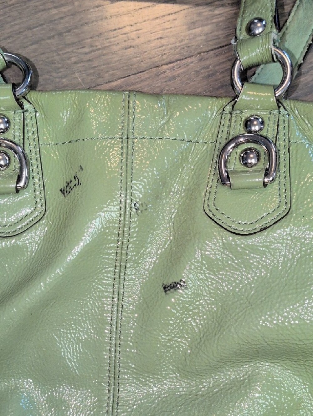 Coach Light Green Leather Shoulder Bag - Picture 4 of 12